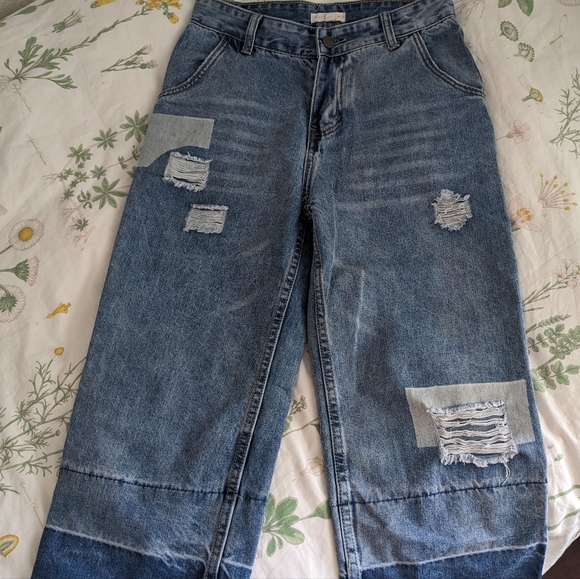 Anthropologie jeans, high waisted, cropped, wide leg - Picture 3 of 4